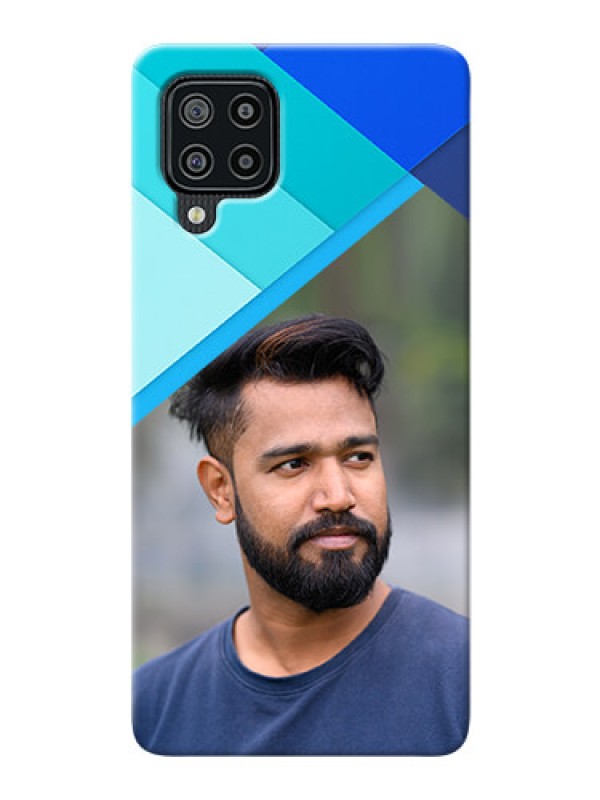 Custom Galaxy M32 Phone Cases Online: Blue Abstract Cover Design