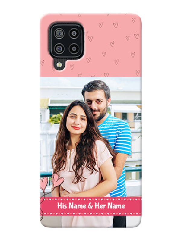 Custom Galaxy M32 phone back covers: Love Design Peach Color