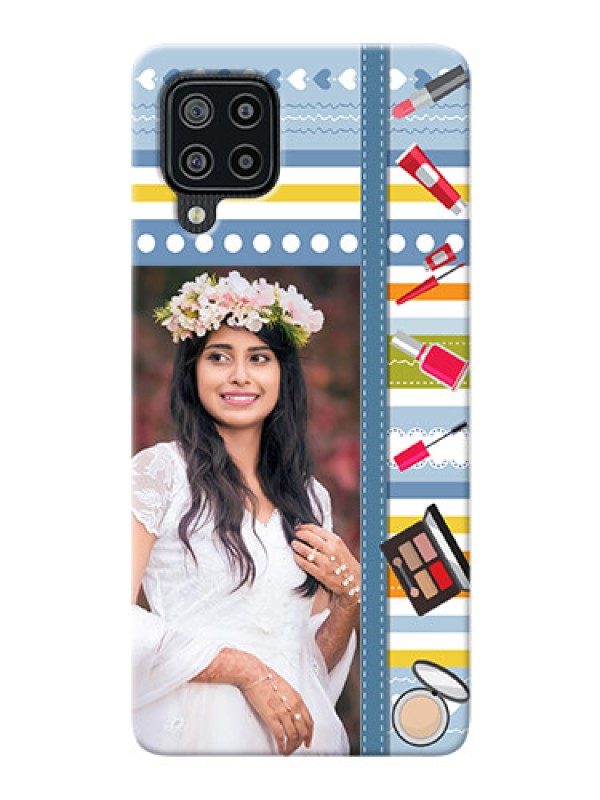 Custom Galaxy M32 Personalized Mobile Cases: Makeup Icons Design