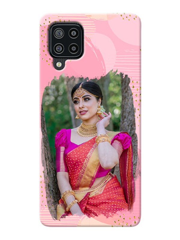 Custom Galaxy M32 Phone Covers for Girls: Gold Glitter Splash Design