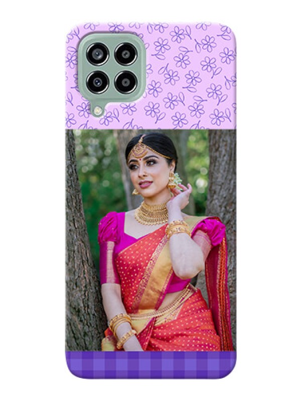 Custom Galaxy M33 5G Mobile Cases: Purple Floral Design