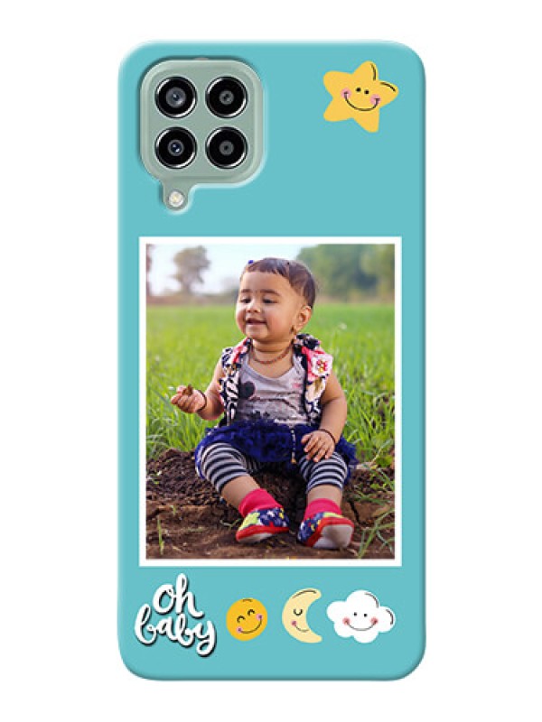 Custom Galaxy M33 5G Personalised Phone Cases: Smiley Kids Stars Design