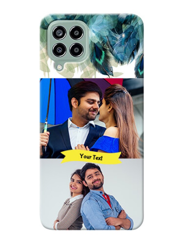 Custom Galaxy M33 5G Phone Cases: Image with Boho Peacock Feather Design