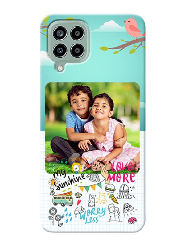 Custom Galaxy M33 5G phone cases online: Doodle love Design