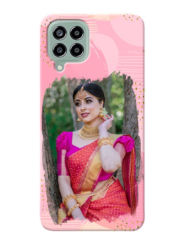 Custom Galaxy M33 5G Phone Covers for Girls: Gold Glitter Splash Design