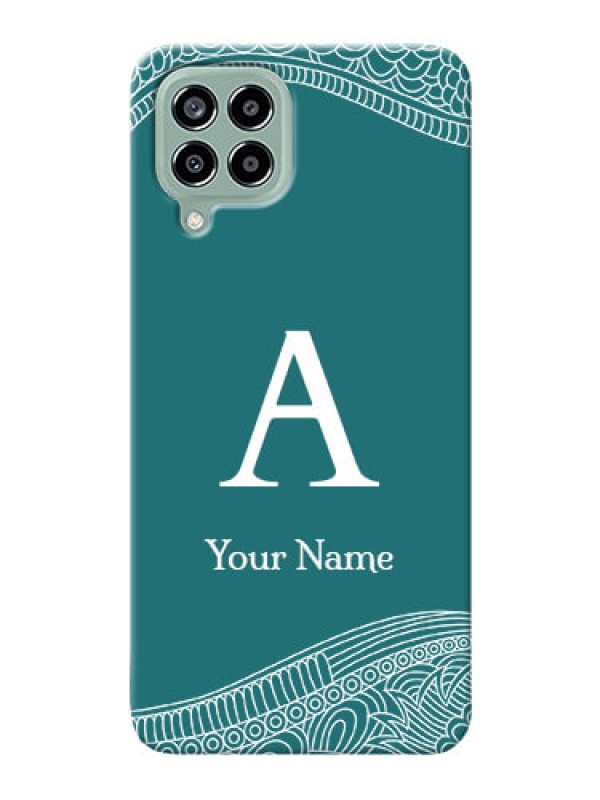 Custom Galaxy M33 5G Mobile Back Covers: line art pattern with custom name Design