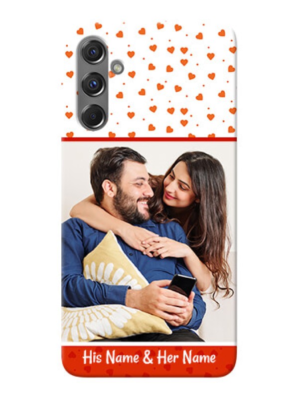Custom Galaxy M34 5G Phone Back Covers: Orange Love Symbol Design
