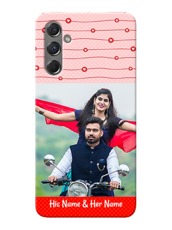 Custom Galaxy M34 5G Custom Phone Cases: Red Pattern Case Design