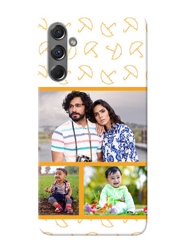 Custom Galaxy M34 5G Personalised Phone Cases: Yellow Pattern Design