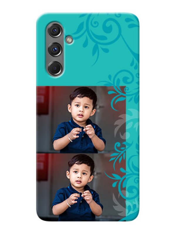 Custom Galaxy M34 5G Mobile Cases with Photo and Green Floral Design