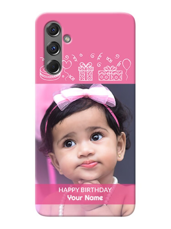 Custom Galaxy M34 5G Custom Mobile Cover with Birthday Line Art Design
