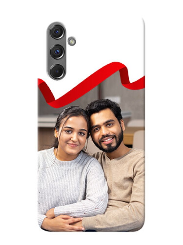 Custom Galaxy M34 5G custom phone cases: Red Ribbon Frame Design