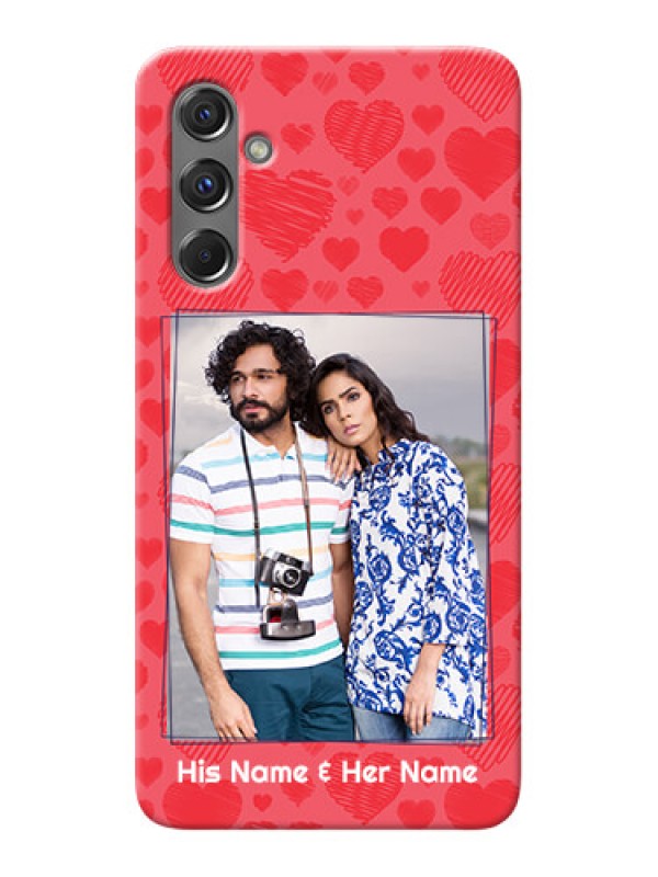 Custom Galaxy M34 5G Mobile Back Covers: with Red Heart Symbols Design