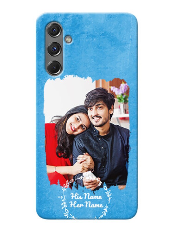 Custom Galaxy M34 5G custom mobile cases: Blue Color Vintage Design