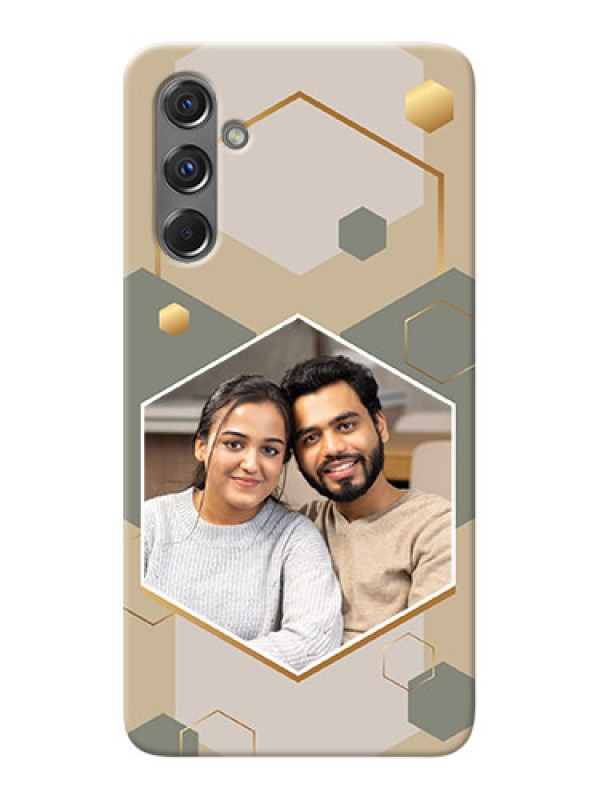 Custom Galaxy M34 5G Photo Printing on Case with Stylish Hexagon Pattern Design