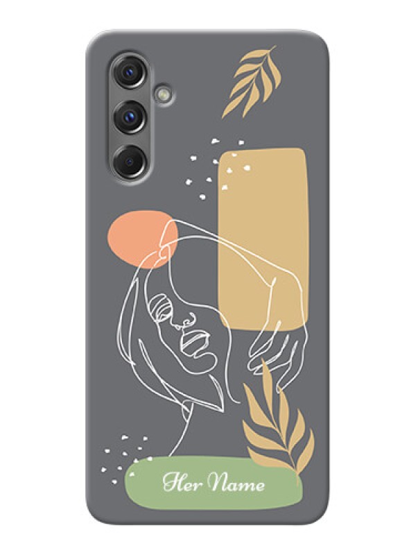 Custom Galaxy M34 5G Custom Phone Case with Gazing Woman line art Design