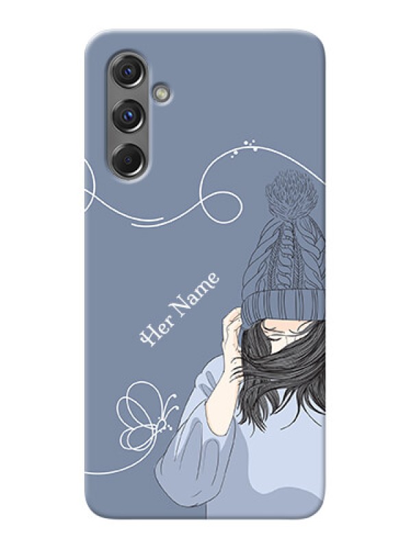 Custom Galaxy M34 5G Custom Mobile Case with Girl in winter outfit Design