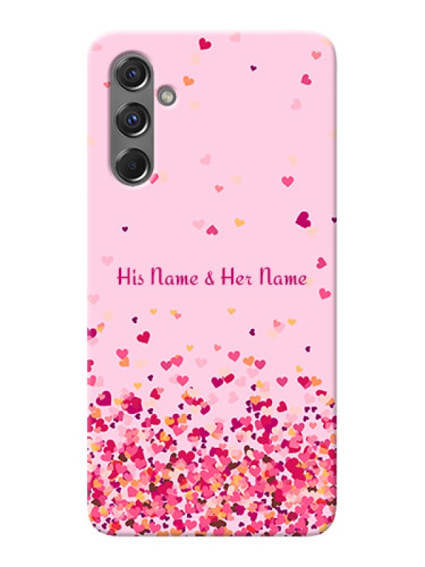 Custom Galaxy M34 5G Photo Printing on Case with Floating Hearts Design