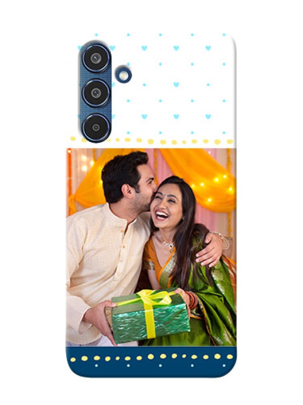 Custom Samsung Galaxy M35 5G Phone Covers: White and Blue Abstract Design