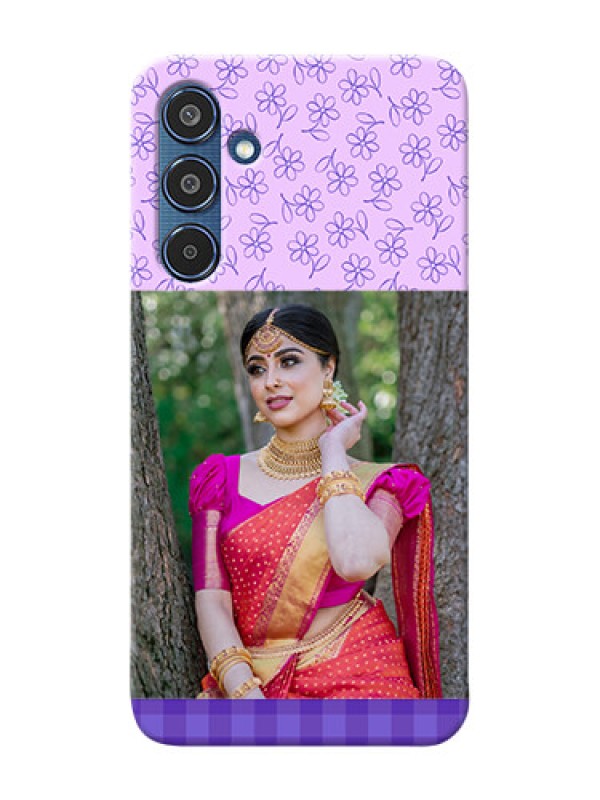 Custom Samsung Galaxy M35 5G Mobile Cases: Purple Floral Design