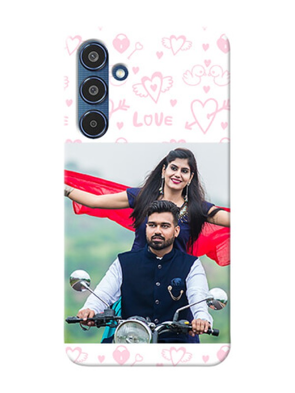 Custom Samsung Galaxy M35 5G personalized phone covers: Pink Flying Heart Design