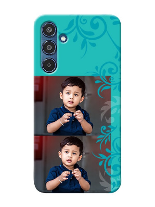 Custom Samsung Galaxy M35 5G Mobile Cases with Photo and Green Floral Design