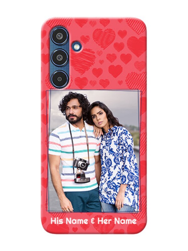 Custom Samsung Galaxy M35 5G Mobile Back Covers: with Red Heart Symbols Design