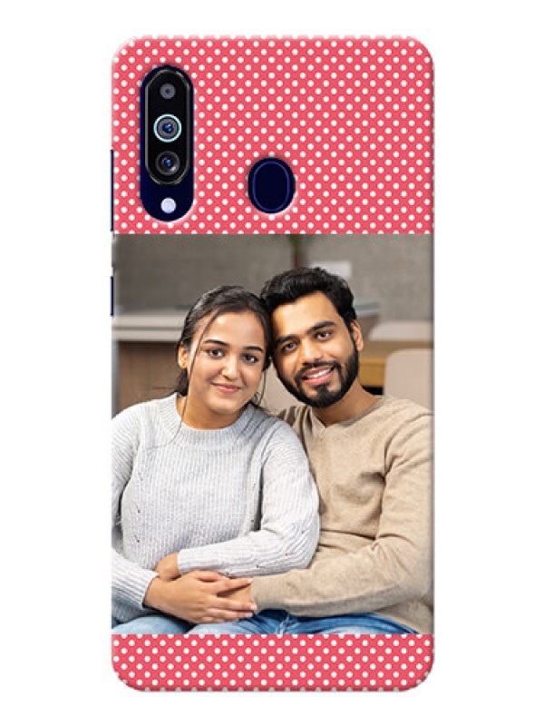 Custom Galaxy M40 Custom Mobile Case with White Dotted Design
