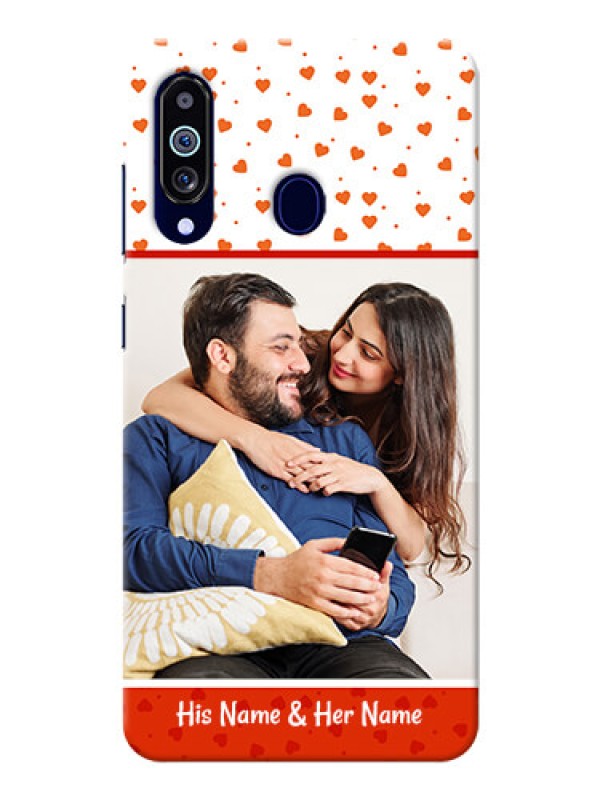 Custom Galaxy M40 Phone Back Covers: Orange Love Symbol Design