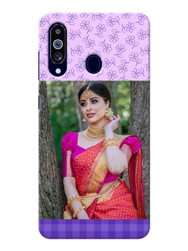 Custom Galaxy M40 Mobile Cases: Purple Floral Design