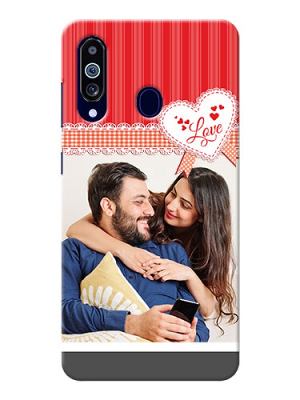 Custom Galaxy M40 phone cases online: Red Love Pattern Design