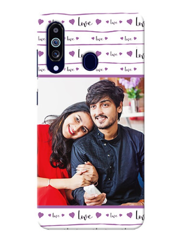 Custom Galaxy M40 Mobile Back Covers: Couples Heart Design
