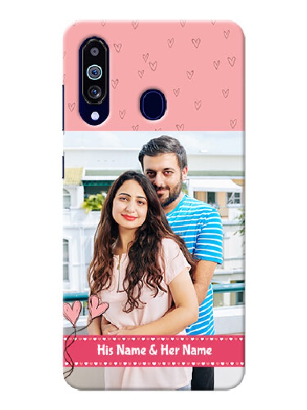 Custom Galaxy M40 phone back covers: Love Design Peach Color