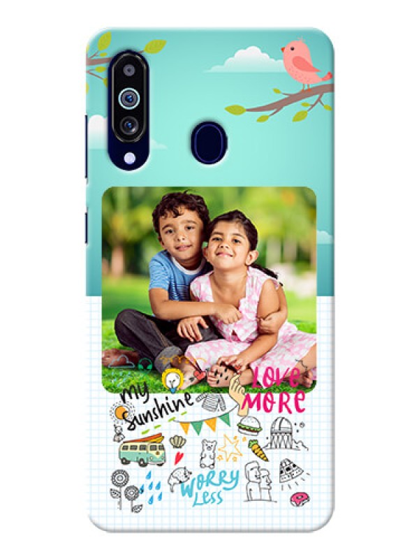 Custom Galaxy M40 phone cases online: Doodle love Design