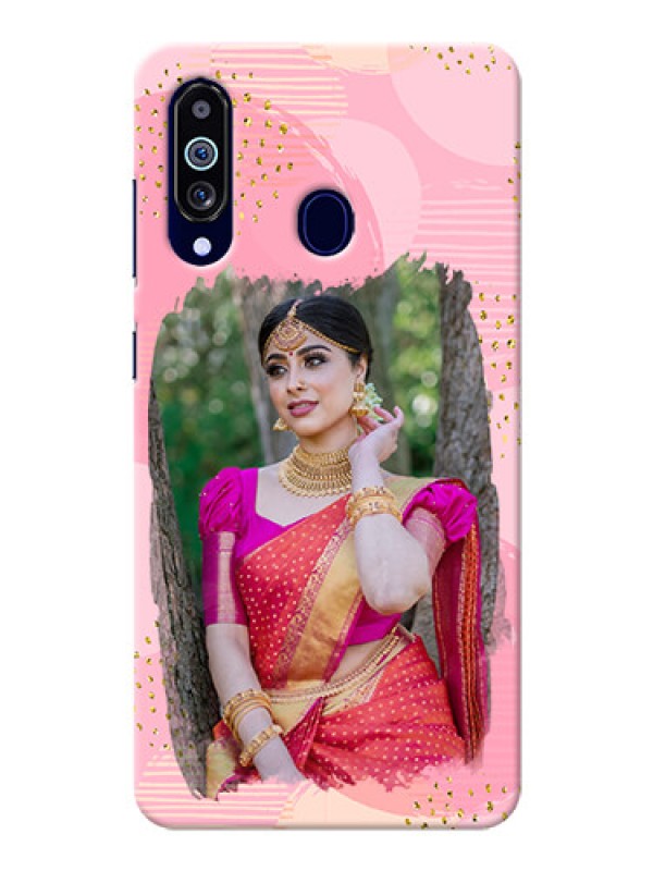 Custom Galaxy M40 Phone Covers for Girls: Gold Glitter Splash Design