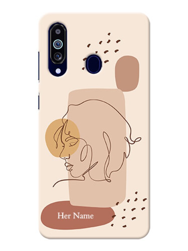 Custom Galaxy M40 Custom Phone Covers: Calm Woman line art Design
