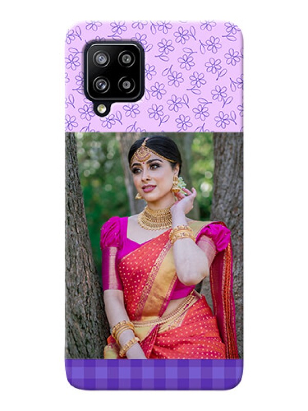 Custom Galaxy M42 5G Mobile Cases: Purple Floral Design