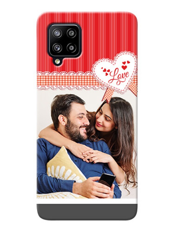 Custom Galaxy M42 5G phone cases online: Red Love Pattern Design