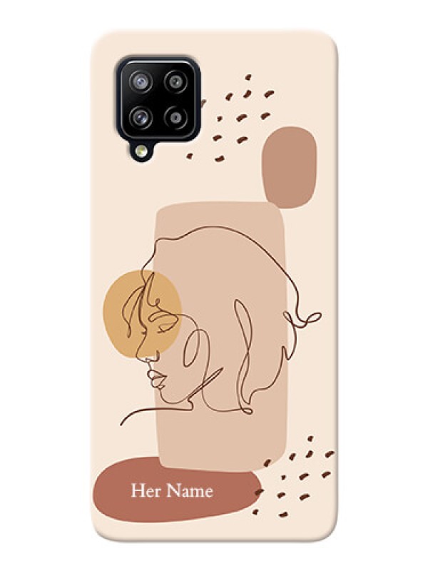 Custom Galaxy M42 5G Custom Phone Covers: Calm Woman line art Design