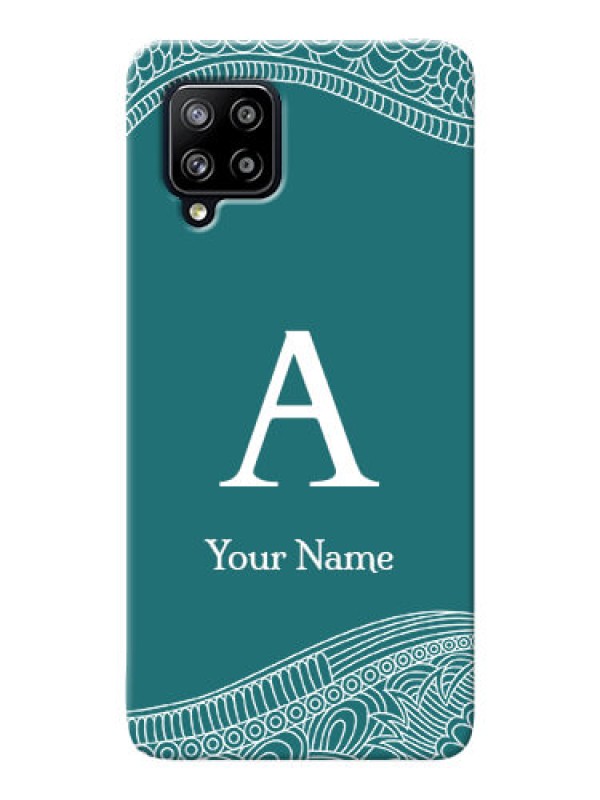 Custom Galaxy M42 5G Mobile Back Covers: line art pattern with custom name Design