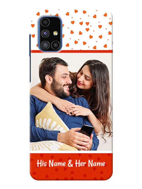 Custom Galaxy M51 Phone Back Covers: Orange Love Symbol Design