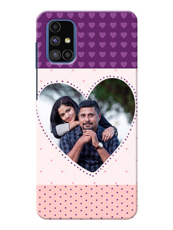 Custom Galaxy M51 Mobile Back Covers: Violet Love Dots Design