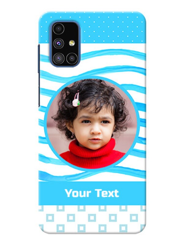 Custom Galaxy M51 phone back covers: Simple Blue Case Design