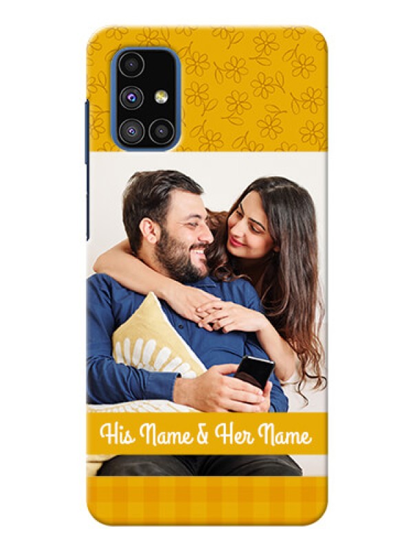 Custom Galaxy M51 mobile phone covers: Yellow Floral Design