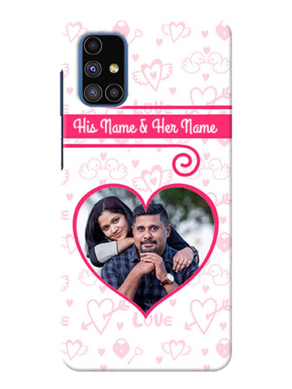 Custom Galaxy M51 Personalized Phone Cases: Heart Shape Love Design