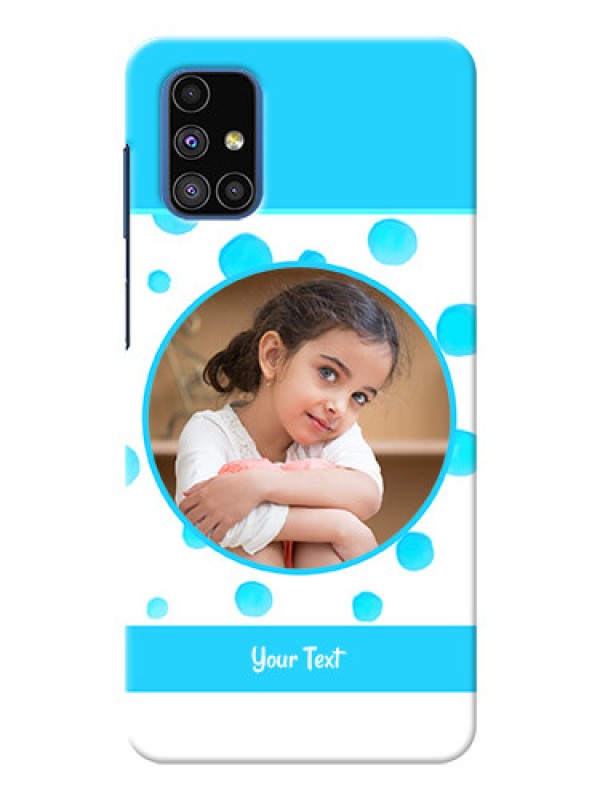 Custom Galaxy M51 Custom Phone Covers: Blue Bubbles Pattern Design