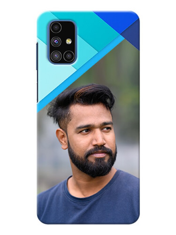 Custom Galaxy M51 Phone Cases Online: Blue Abstract Cover Design