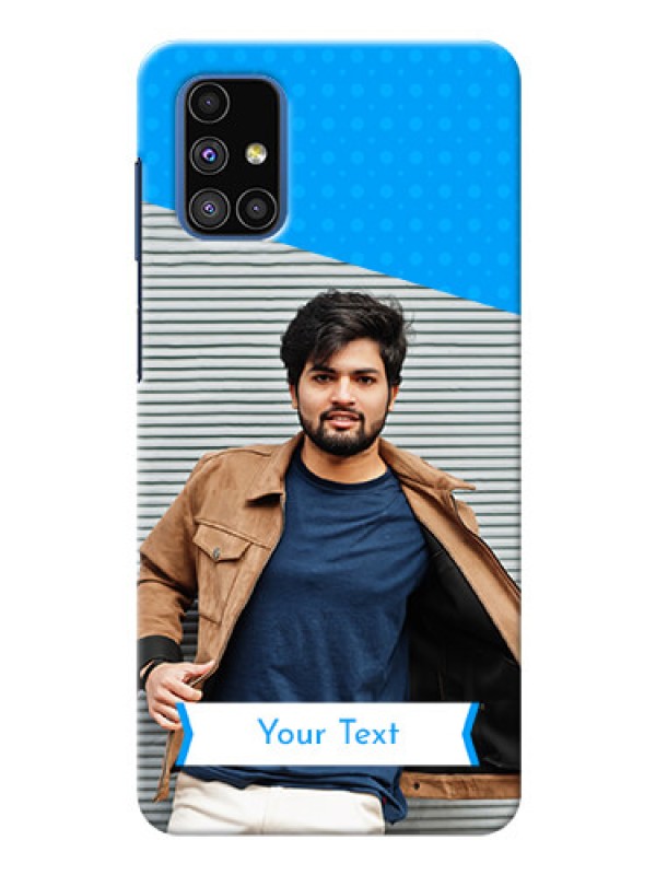 Custom Galaxy M51 Personalized Mobile Covers: Simple Blue Color Design