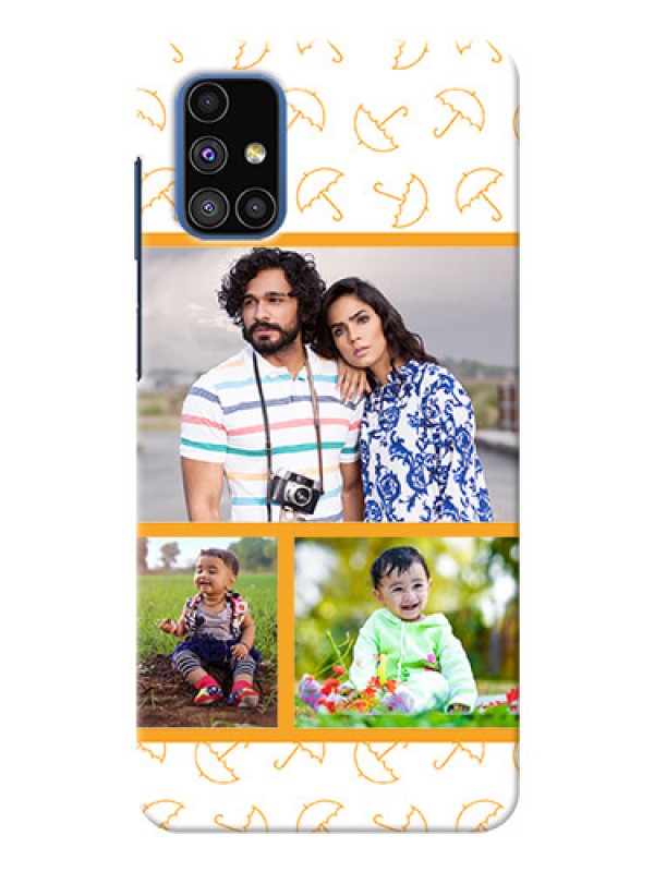 Custom Galaxy M51 Personalised Phone Cases: Yellow Pattern Design