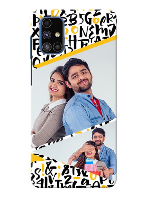 Custom Galaxy M51 Phone Back Covers: Letters Pattern Design